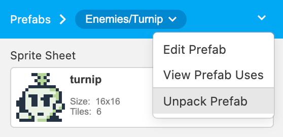 Unpack Prefab